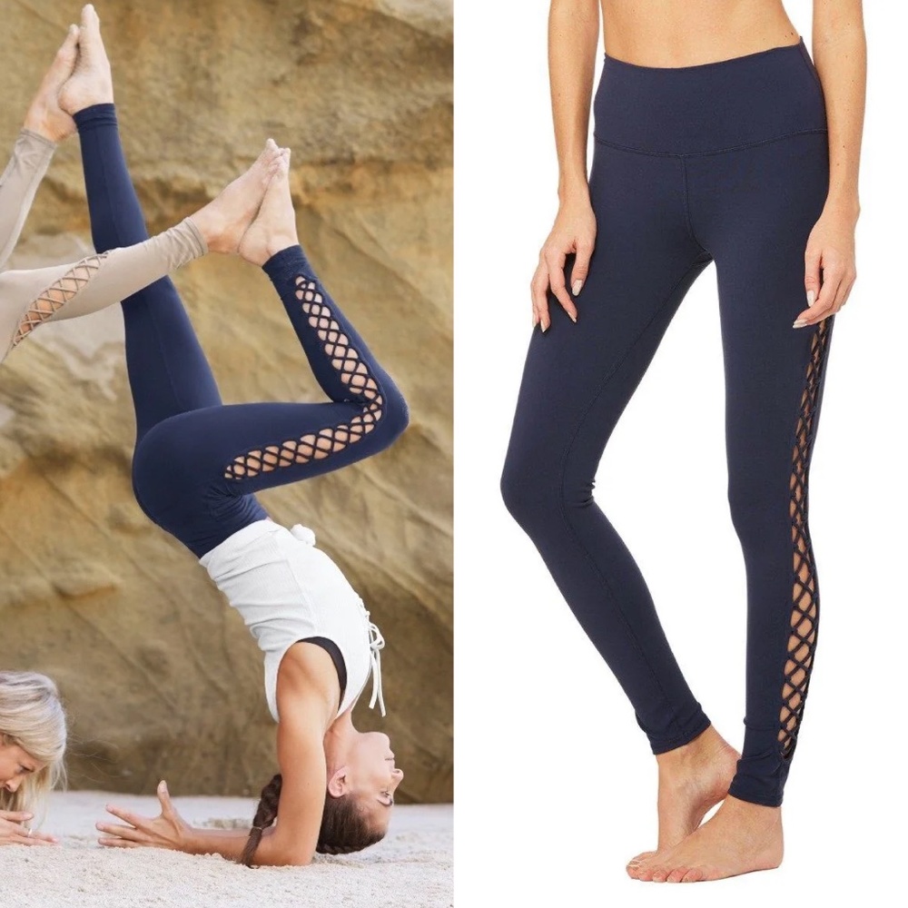 ALO Yoga Interlace Leggings in Rich Navy Medium
